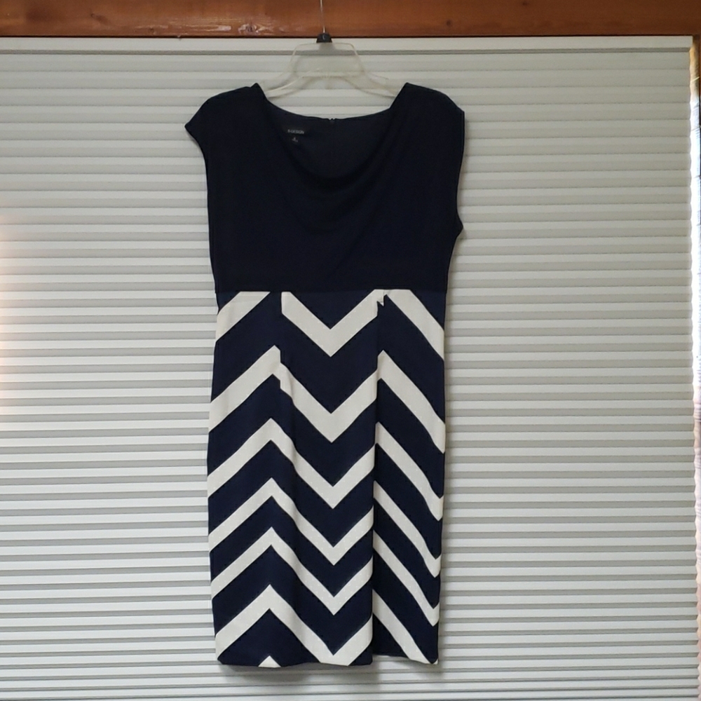 B.design blue and white mini dress with back zippe